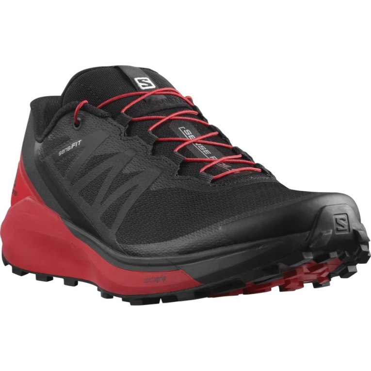 Sapatilhas Trail Running Salomon Sense Ride 4 Masculino Pretas Vermelhas | PT Q17386